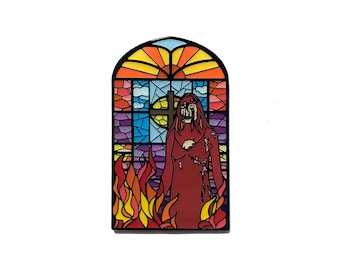 Carrie Stained Glass Enamel Pin - Light