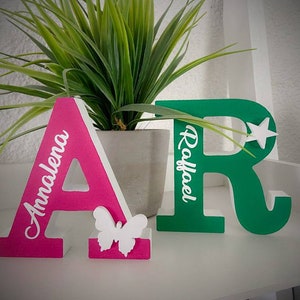 Grandes letras de madera letras madera con el nombre deseado, el color deseado y extras * El regalo muy especial e individual para todas las ocasiones *
