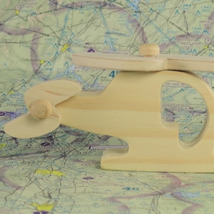 Wood Toy Helicopter,  Natural Wood, Eco-Friendly