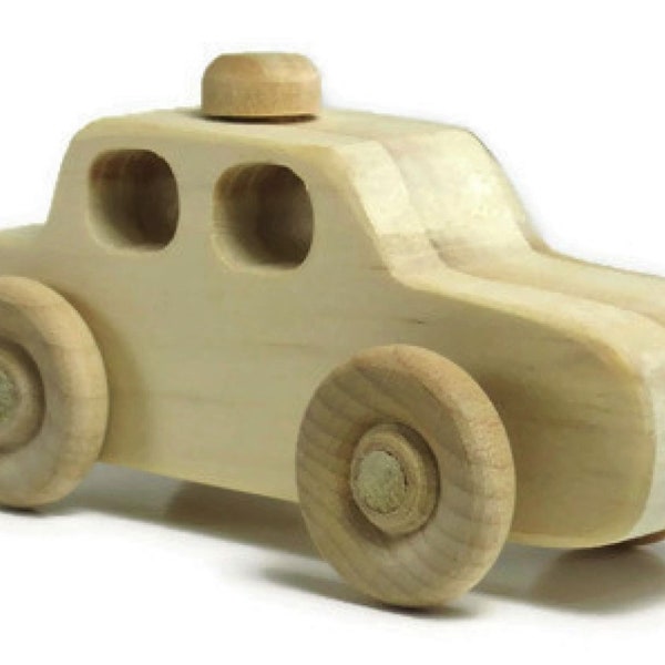 Wood Toy Police Car