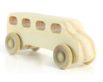 Wood Toy School Bus