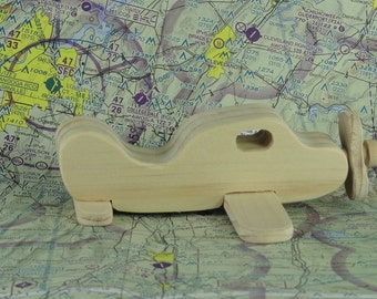 Wood Airplane, Toy Airplane, Low Wing, Natural Wood, Eco-Friendly