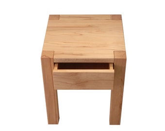 Bedside table 40x40x50cm high, side table solid beech heartwood. Farah model. Item No. 205