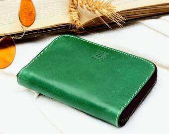 Portafoglio in pelle con cerniera per donna, portafoglio da donna con cerniera, portafogli da donna in pelle con cerniera, regali per lei, portafoglio con cerniera, regali di compleanno