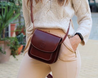 Sac crossbody en cuir, sac à main en cuir, sac de ville pour femmes, sac à main en cuir mignon, sac à main en cuir pour fille, mini sac à main en cuir, cadeau pour elle