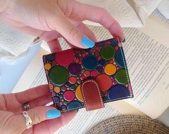 Small leather wallet, Small bifold wallet, unique leather wallet, leather wallet for girl, womems wallet, cute little wallet,