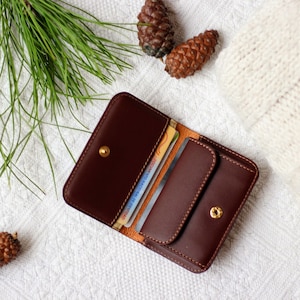 Mini cash envelope, Leather Coin Pouch, Small Pouch, Cash purse, leather envelope, Mens pocket wallet, cash pouch Brown