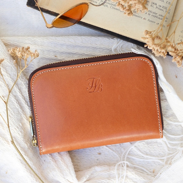 Zip Around Wallet for Women, medium Leather Purse Wallet, Leather Clutch Wallet, Gifts for Her, leather wallet