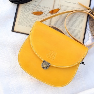 yellow leather purse