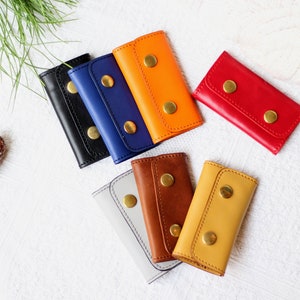 Étui à clés en cuir, portefeuille à clés en cuir, porte-clés en cuir personnalisé, porte-clés en cuir initial personnalisé, cadeau monogramme pour Noël