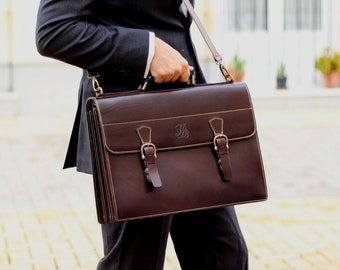 Leather Briefcase Men, Leather Satchel, Lawyers Bag, Personalized Gift for Him, Working Bag men, leather laptop bag, crossbody briefcase