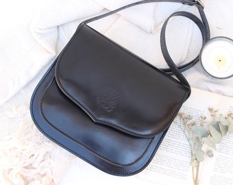 Black Leather purse, womens leather handbag, black crossbody leather purse women, black leather handbag, handmade leather goods