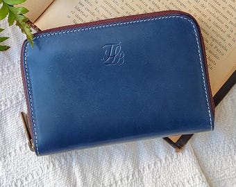 Women's Leather Zip Around Wallet, Medium Zip Wallet, Real Leather