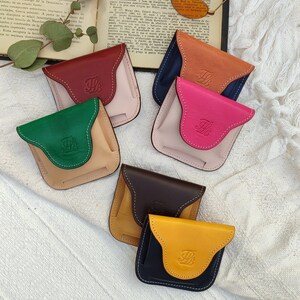 Leather Pouches Coin Purses, Soft Cute Leather coin Pouch, Cute coin pouch, Coin holder, Small Pouch imagen 2