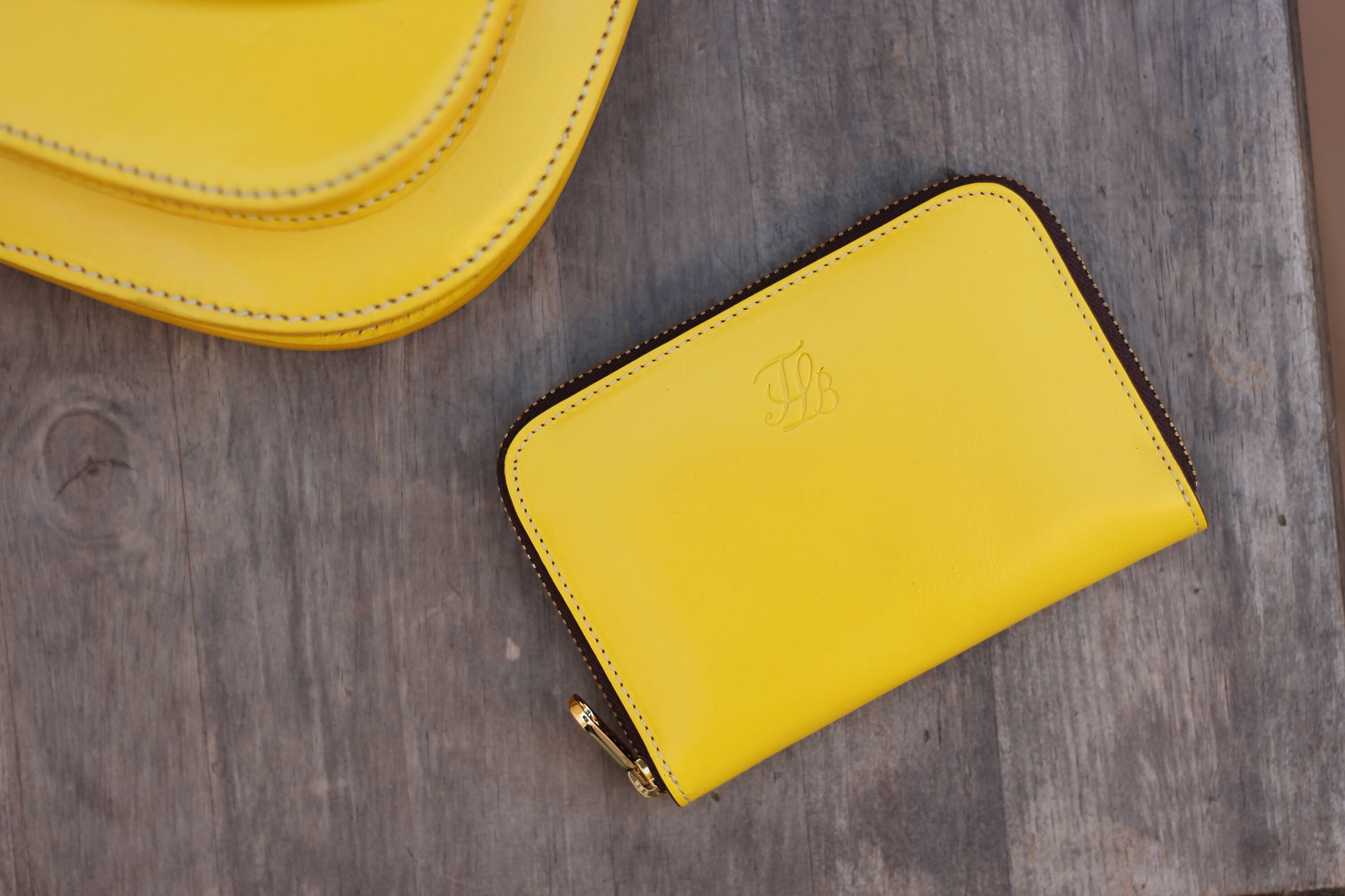 Zip Around Wallet for Women Yellow Leather Wallets for Women Etsy