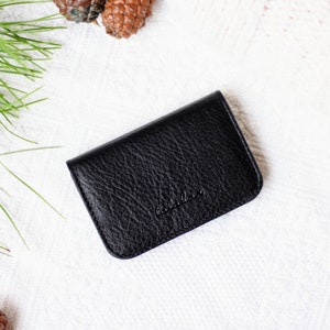 Mini cash envelope, Leather Coin Pouch, Small Pouch, Cash purse, leather envelope, Mens pocket wallet, cash pouch Black