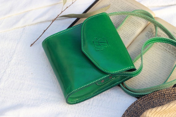 Borsa A Tracolla Donna In PU Verde – Piccola Crossbody Con 12 Slot Per Carte E Protezione RFID