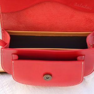Leather purse, red crossbody purse, minimalist purse, women's leather bag, cute leather purse, crossbody, leather purse, leather goods image 4