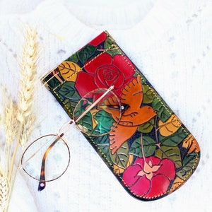 Custodia per occhiali da donna, custodia per occhiali in pelle con chiusura a scatto, custodia per occhiali con chiusura a pressione, custodia per occhiali da lettura