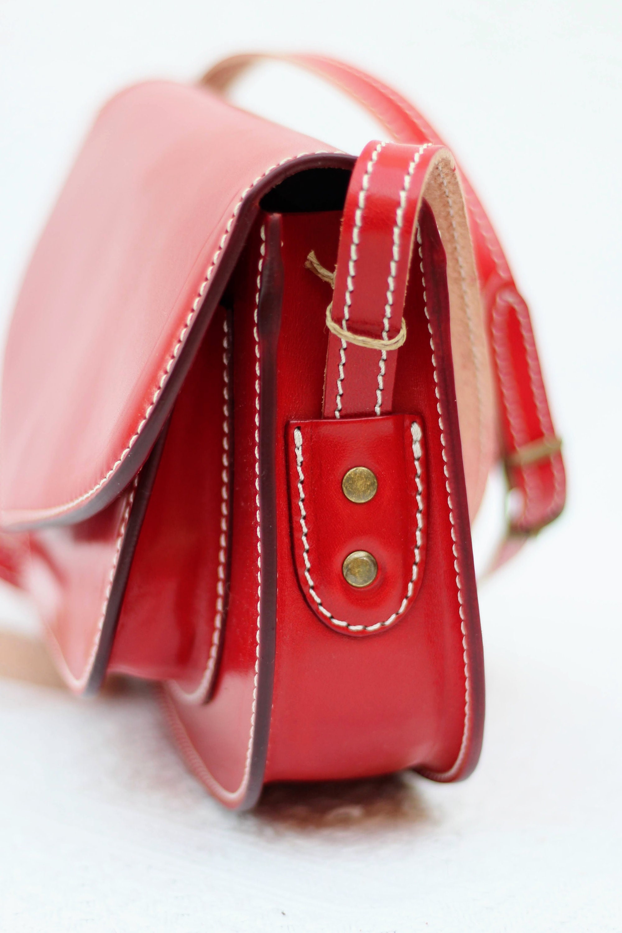 Personalized Small red leather purses for girls minimalist Etsy
