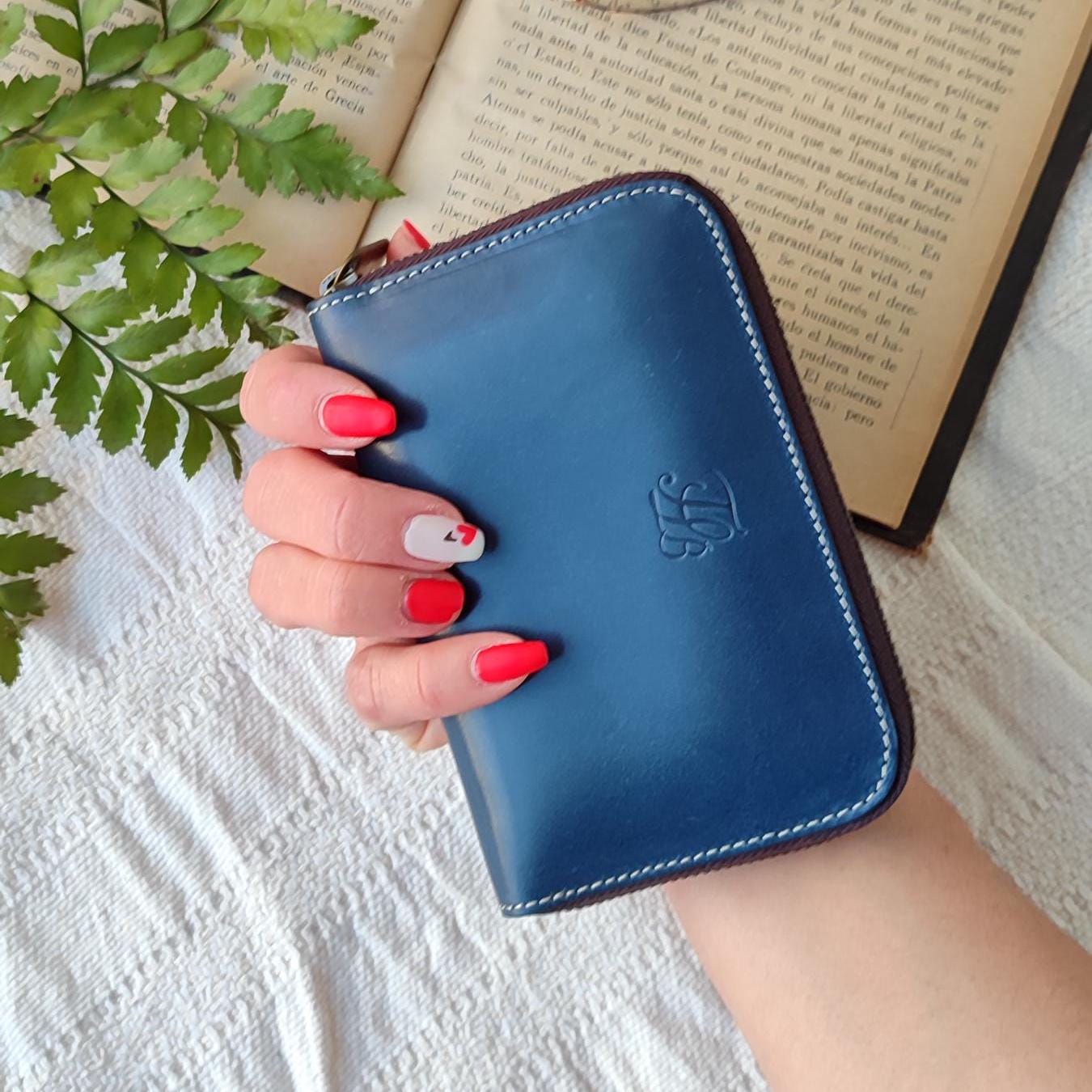 Zip Around Leather Wallet for Women, Medium Seized Leather Coin