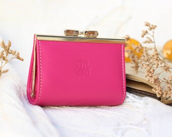 Oyachic 2 Pezzi Floreale Portamonete Kiss Lock Coin Purse Retro Vintage Portafogli con Chiusura Clic-Clac Change Pouch Clutch Bag