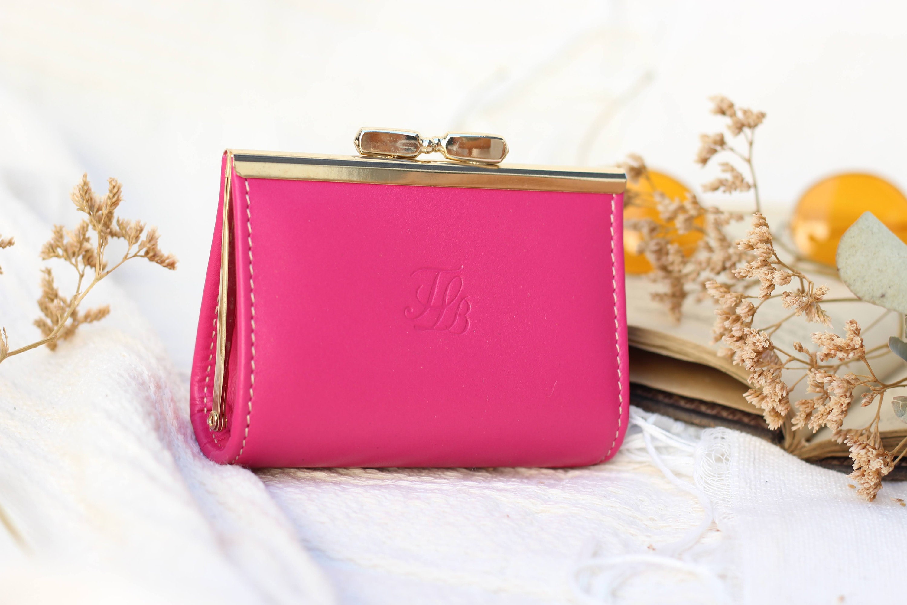 Borsellino Kiss-lock Portamonete Donna In Vera Pelle Kiss-Lock