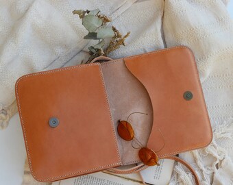 Minimalist Flap Square Bag, Snap Button Crossbody Bag, Small