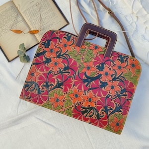 Porte-documents en cuir à outils unique pour femmes, sac d’ordinateur portable en cuir fait à la main pour femmes jusqu’à 15 pouces, étui Attache en cuir crossbody