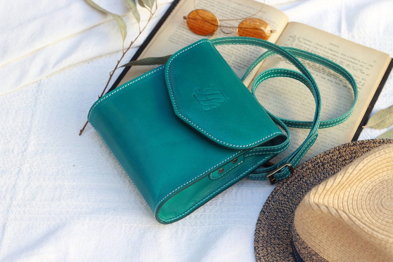 Leather crossbody bag,leather handbag,Women city Bag,Cute Leather Purse,Leather Purse for Girl,Mini leather handbag,Leather Gift for her Turquoise