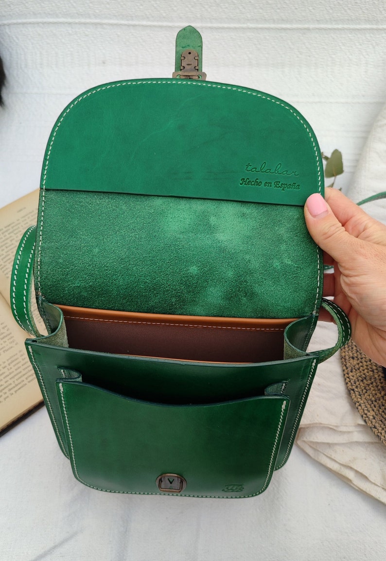 Small Messenger leather bag, leather handbag for him, leather satchel purse for him her, handmade leather crossbody handbag, gifts for him image 8