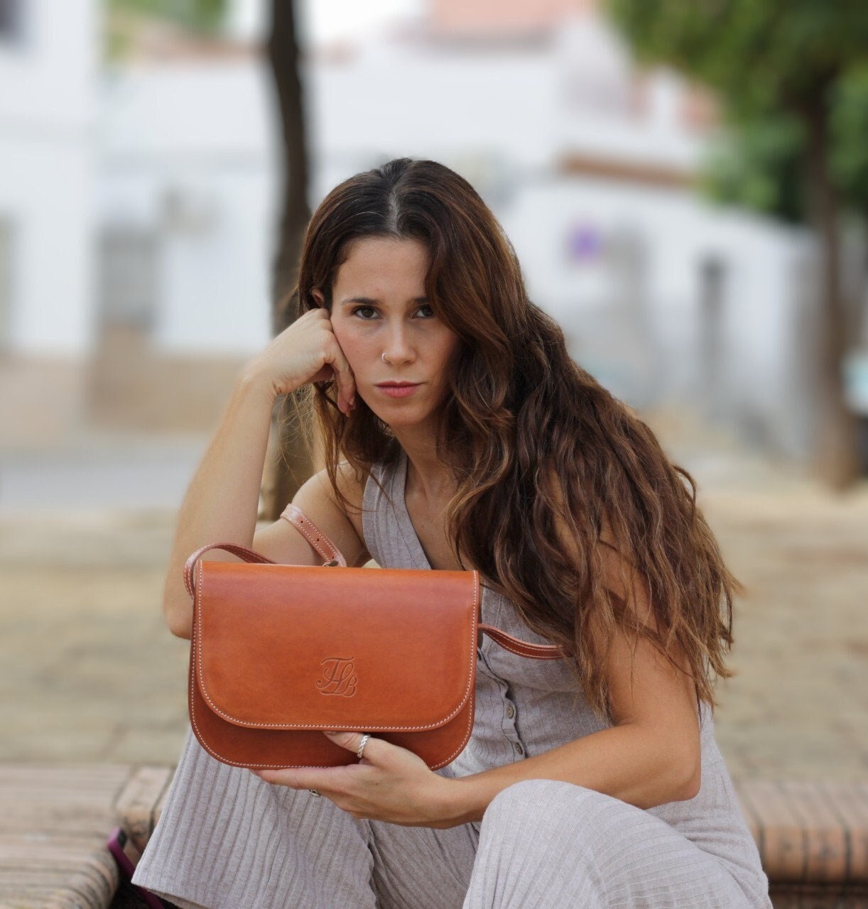 Madosh Genuine Leather Women's Brown Saddle Crossbody Bag – Mini Side Purse With Adjustable Strap, Magnetic Closure