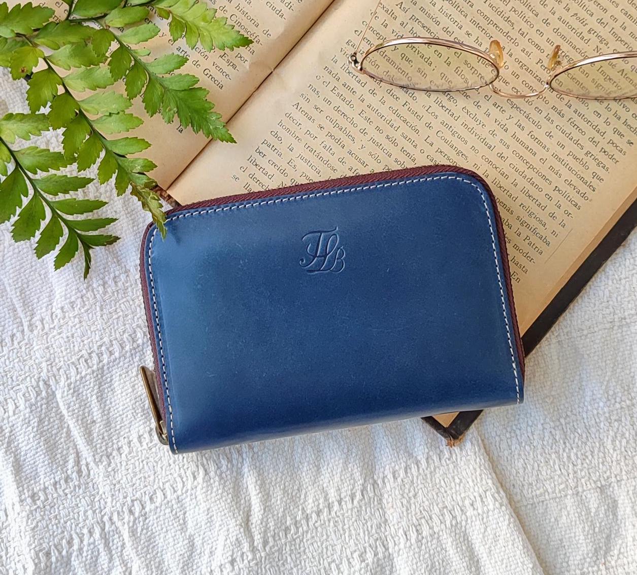 Women's Leather Zip Around Wallet, Medium Zip Wallet, Real Leather