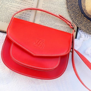 Leather purse, red crossbody purse, minimalist purse, women's leather bag, cute leather purse, crossbody, leather purse, leather goods image 1
