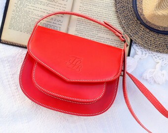 Leather purse, red crossbody purse, minimalist purse, women's leather bag, cute leather purse, crossbody, leather purse, leather goods