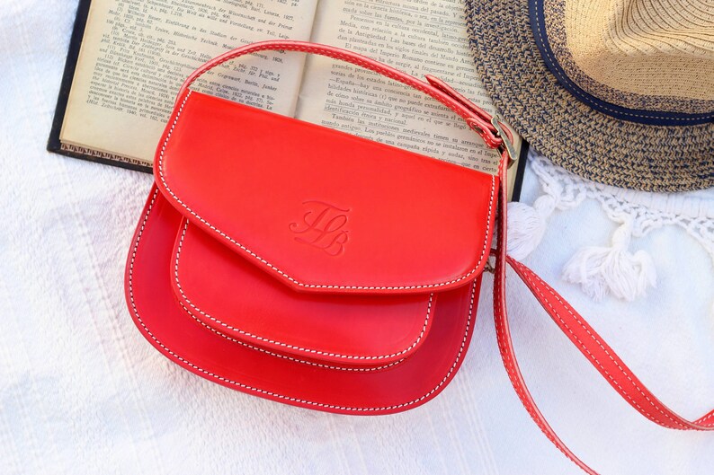 Leather purse, red crossbody purse, minimalist purse, women's leather bag, cute leather purse, crossbody, leather purse, leather goods image 1