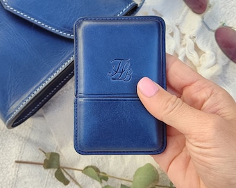 Porte-cartes en cuir, porte-cartes de visite en cuir, porte-cartes minimaliste, pochette de carte en cuir, maroquinerie pour hommes, portefeuille porte-cartes