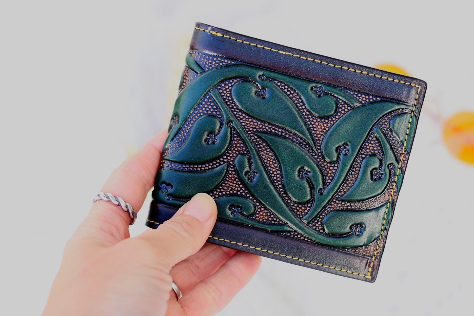 Leather Carving Wallet - Etsy Leather Carving Wallet - Etsy