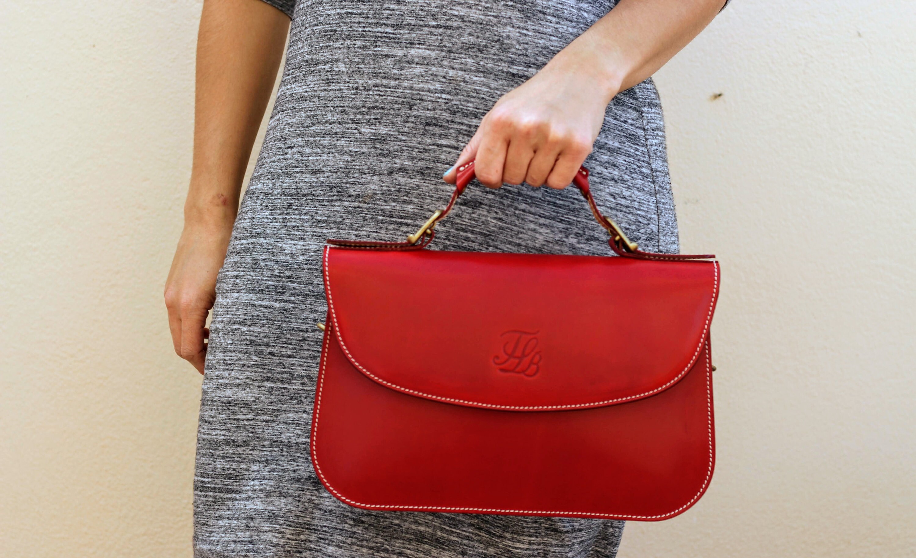 Red Crossbody Purse Top Handle Leather Bag Atemporal Leather Etsy