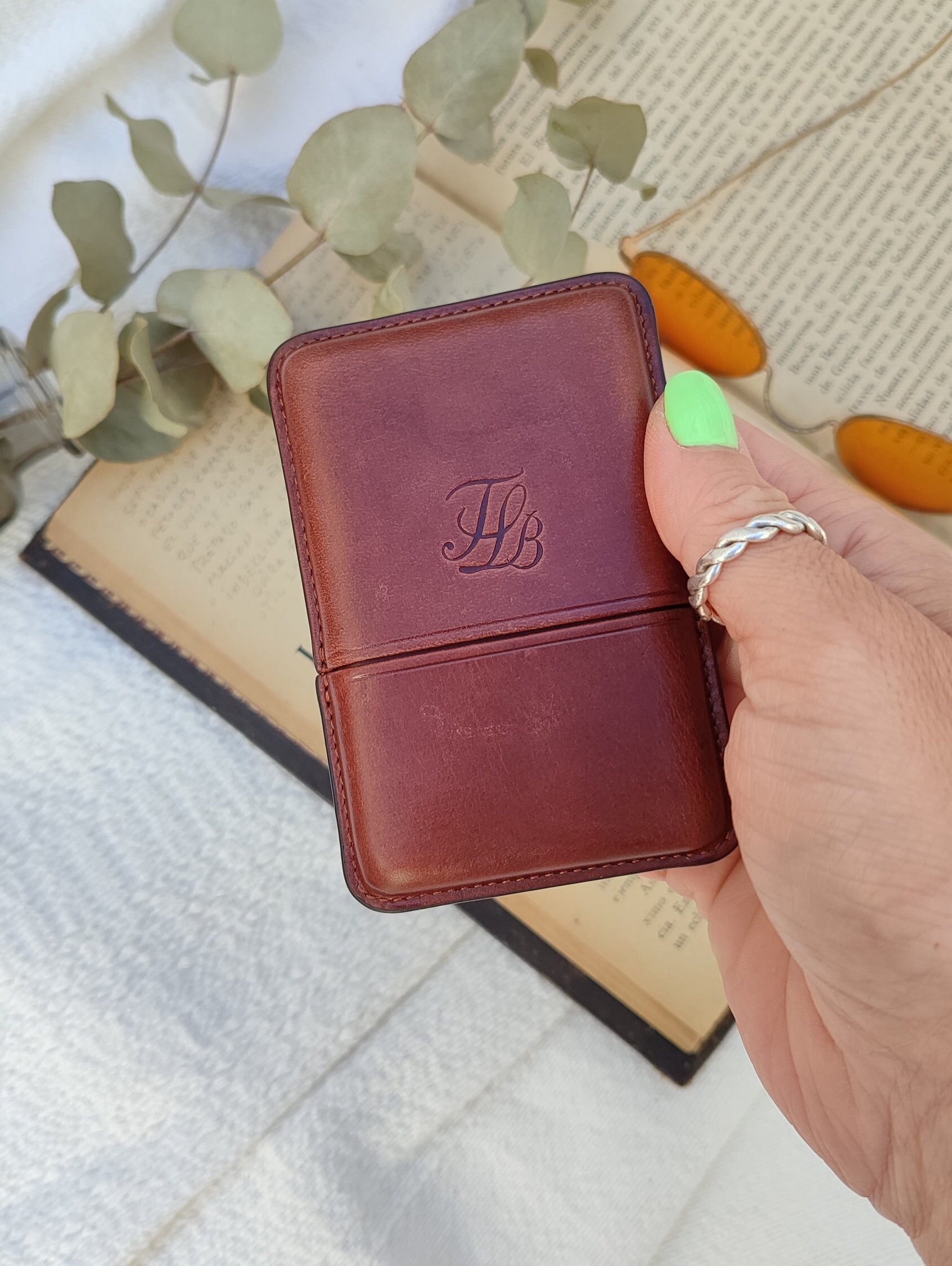 Étui Porte-Cartes De Visite En Cuir PU Café - Portefeuille Ultra-Fin Pour Homme 9.5x6.5x2cm