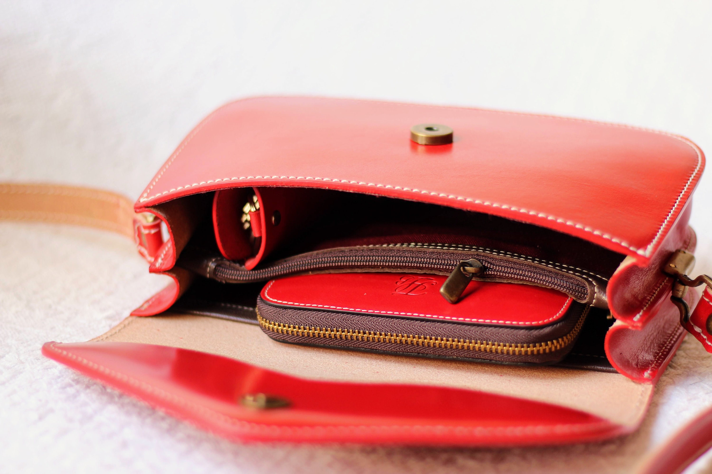 Spanish Leather Purse Passion Red Night Out Handbag Etsy