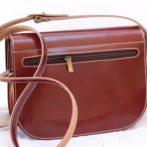 Brown leather crossbody bag for women, personalized leather gifts, leather purse for women, brown leather purse, minimalist bag imagen 2