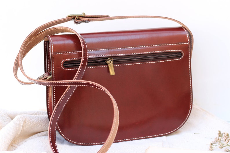 Brown leather crossbody bag for women, personalized leather gifts, leather purse for women, brown leather purse, minimalist bag imagen 2