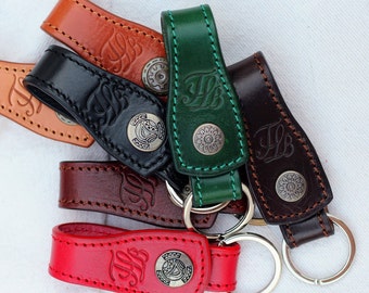【YOURNUS】Double Keyring Leather Belt YJSG Leather Belt for Men Metal Double Pin Buckle
