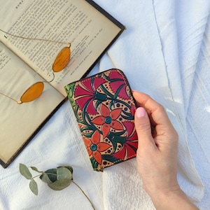Portemonnaie mit Blumenmuster, Lederportemonnaies für Damen • Portemonnaies für Damen • personalisierte Geschenke für Sie • Portemonnaies mit Reißverschluss für Damen