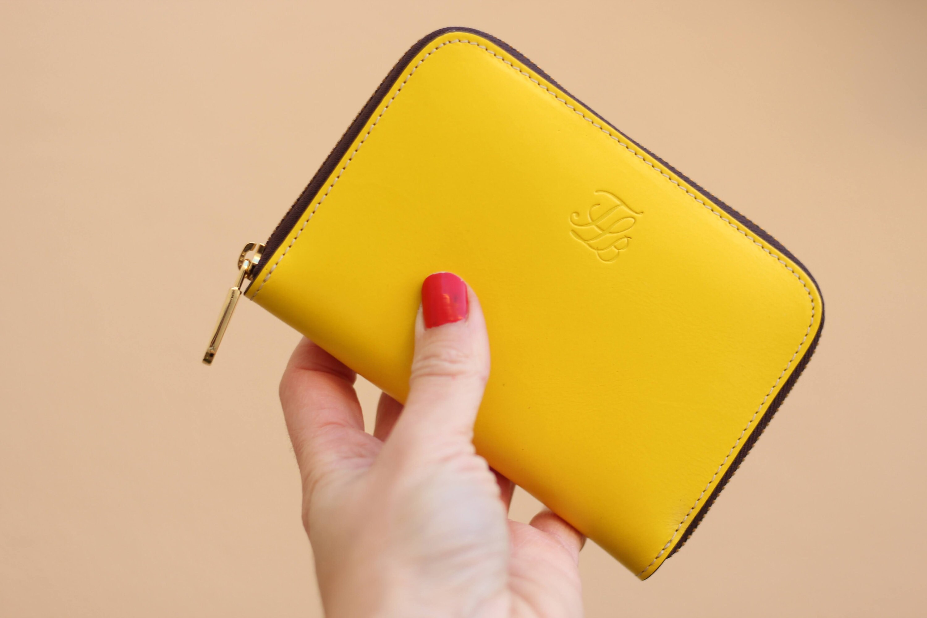 Zip Around Wallet for Women Yellow Leather Wallets for Women Etsy