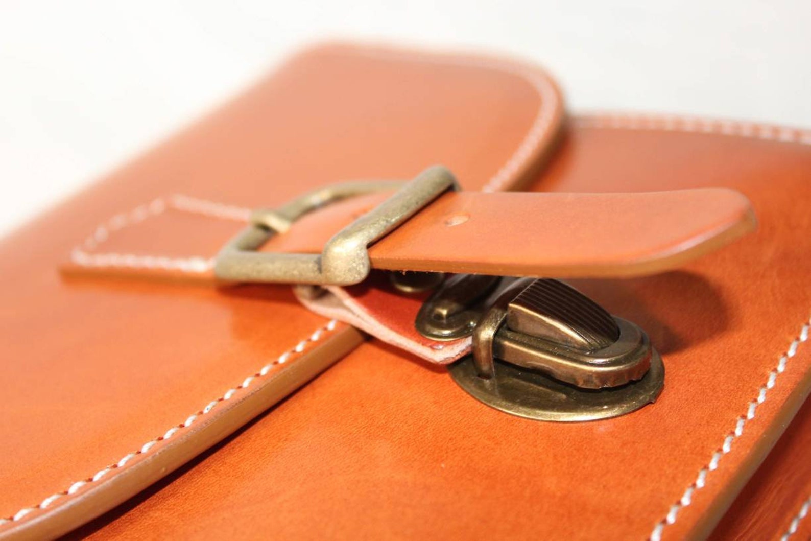 Small Cowhide Leather Handbag With Adjustable Strap and Lock Etsy