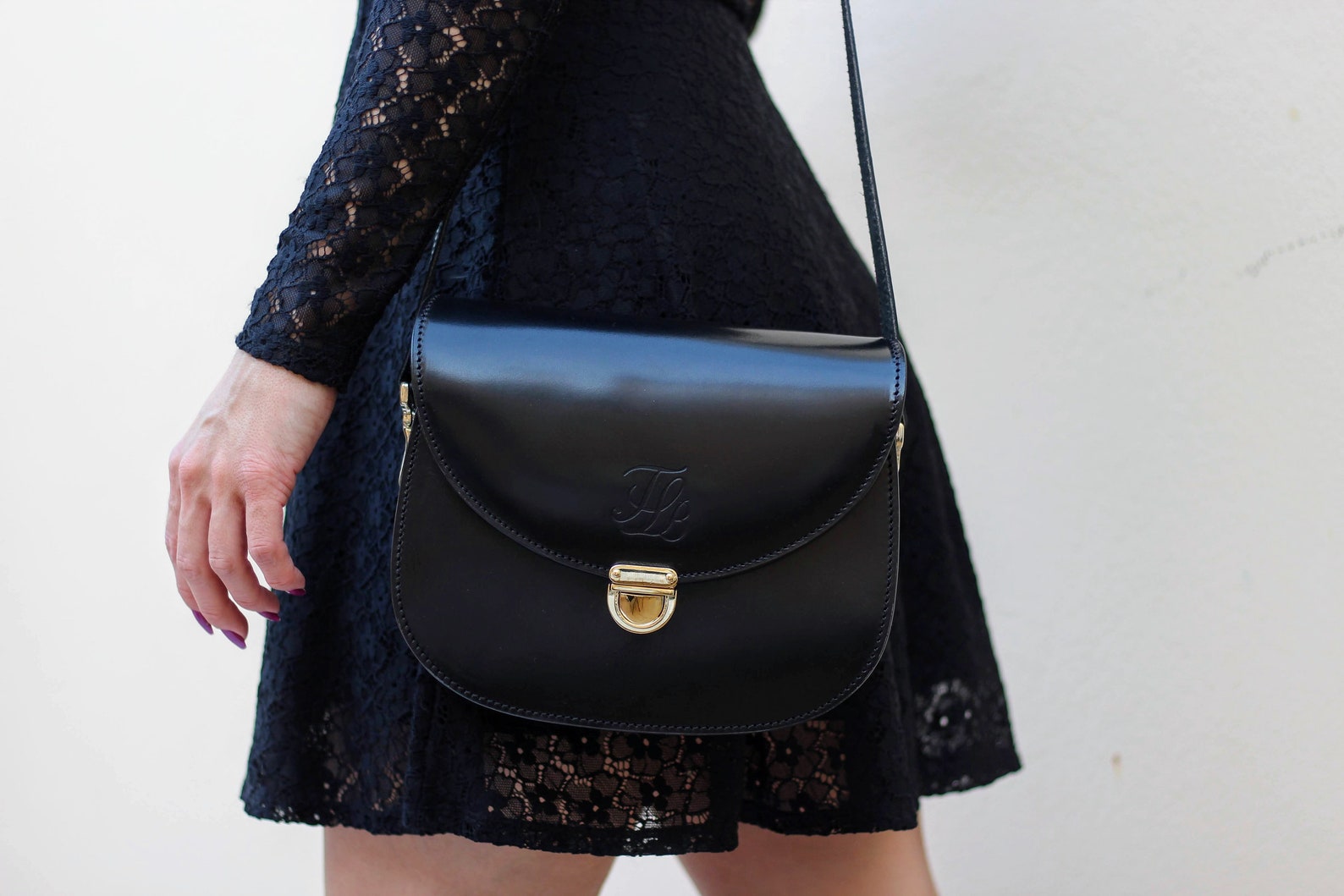 Black date night crossbody purse Night out black purse Black Etsy