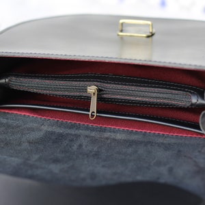 Red Leather Purse for women, Handmade Leather Handbag, Red Leather Handbag, Red Leather Crossbody Bag, Valentine's Day gift for wife imagen 9