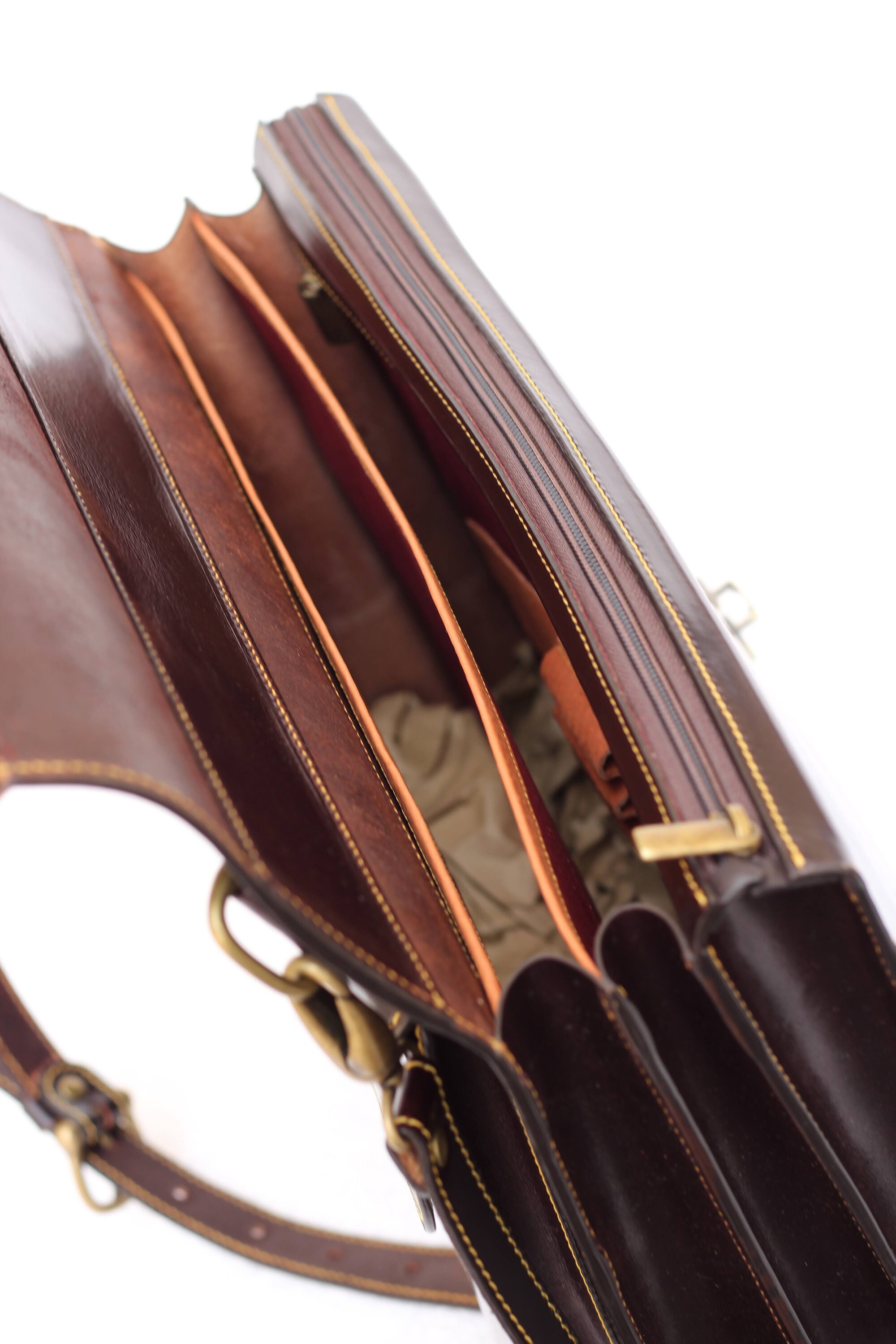 Valigetta Messenger In Pelle Marrone Fatta A Mano - Borsa Vintage Per Laptop